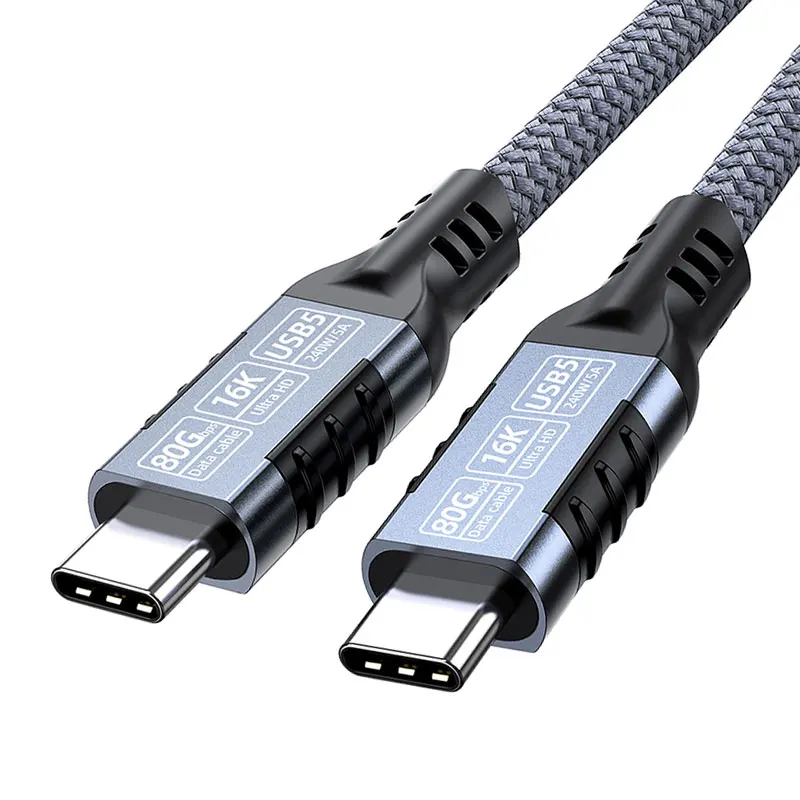 High-Speed Thunderbolt USB-C Cable 240W 16K@60Hz Fast Charging Data Transfer Cord - Available in 1m, 2m, 3m
