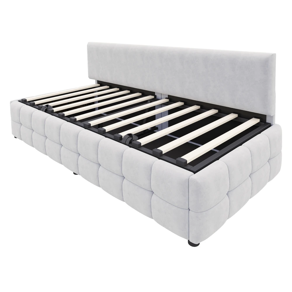 Gepolstertes Schlafsofa 90*200 cm, mit hydraulischem Stauraum, Rückenlehne ohne Armlehnen, mit auffälligem, klassischem Teppichmuster, Samt – Detail 26