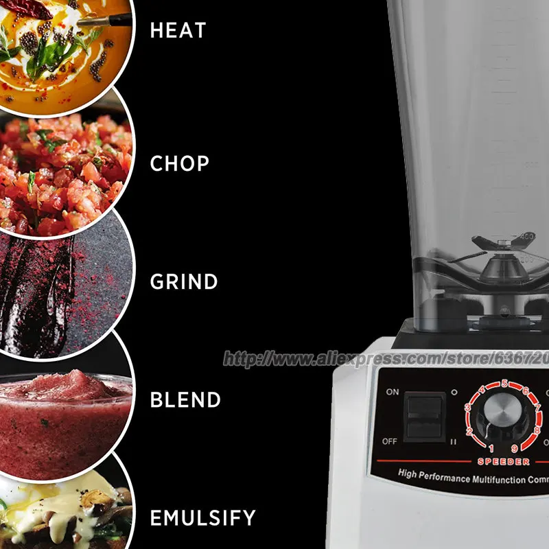 Description Picture 3 of itemBlender for Kitchen, Smoothies and Salsas with Stepless speed, 2200-Watts, 100 oz. Dishwasher-safe BPA-Free Jar, Pulse