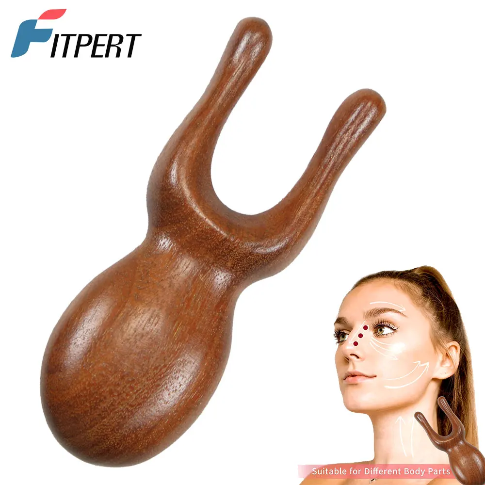 Eyes Facial Wood Gua Sha Tool, Natural Sandalwood Wooden Nose Guasha Massage Tools, Multifunctional Face Manual Massager Tools