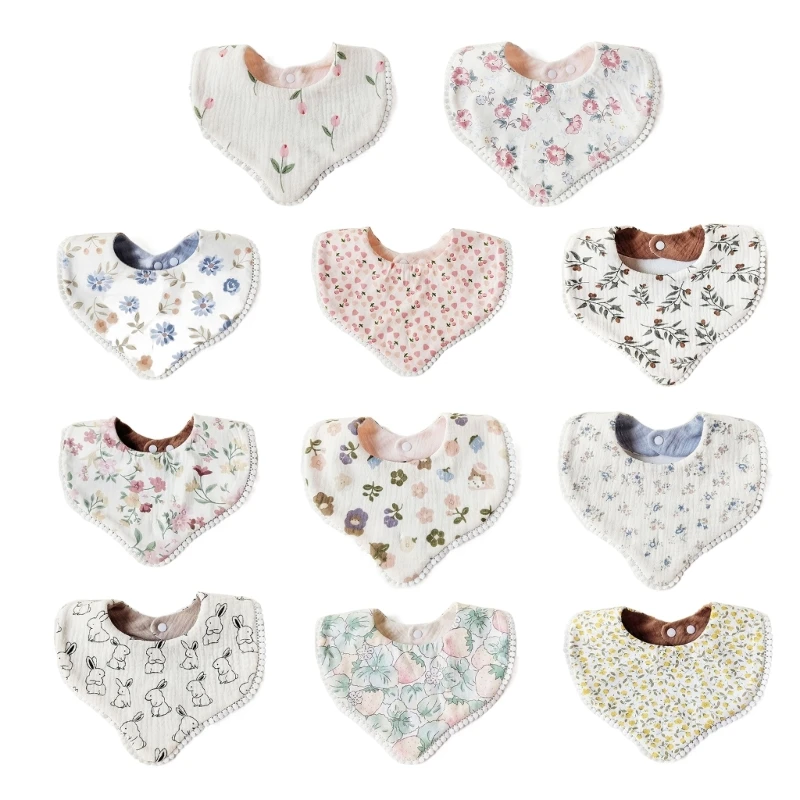 

Absorbent Bandana Drool Bibs Gentle Teething Bibs for Infants Cotton Baby Bibs