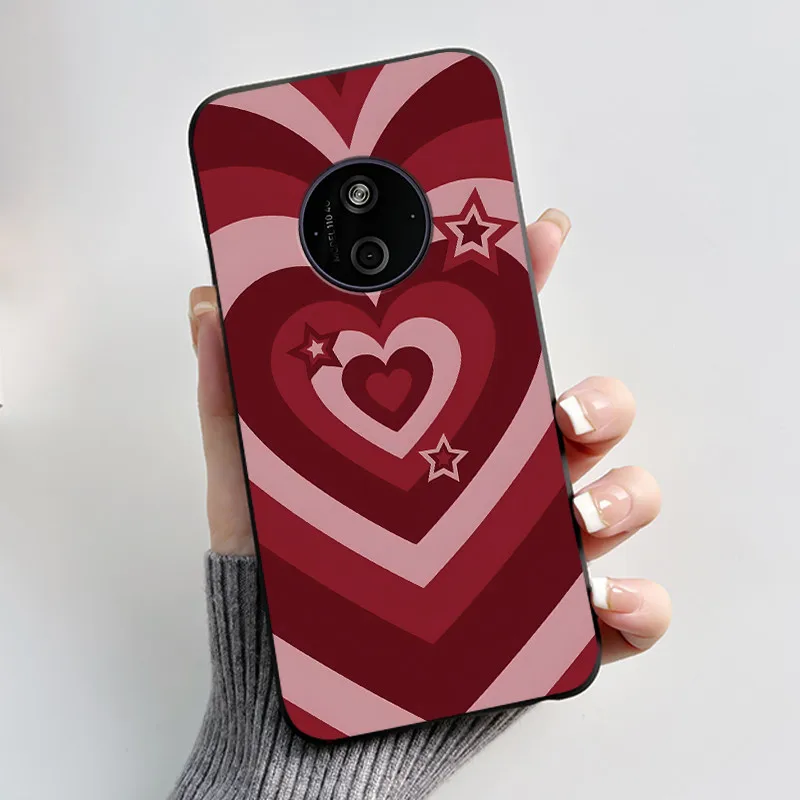 Aesthetic Shockproof Black Silicone Case with Sunset Pattern