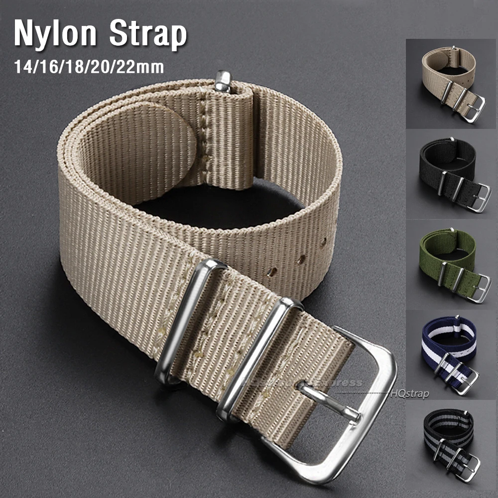 Universal Nylon Canvas Watch Strap - Classic Replacement Band, Multiple Width Options