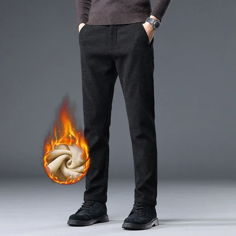 Winter Pants for Men Fashion Business Thicken Pants Man Loose Men Trousers Men's Clothing Straight Casual Trousers for Men