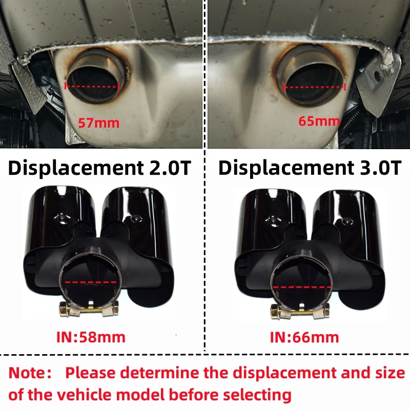 For Land Rover Defender 90 110 Rear Exhaust Tail Pipe upgrade Round Stainless Steel Four Outlet Rectangle Muffler Tip exhaust pipe tip tail pipe muffler