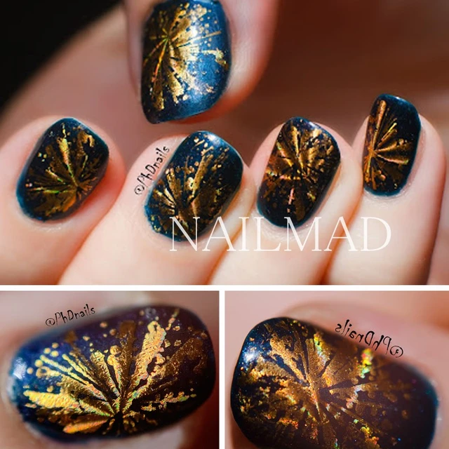 Designer Nail Art Glitter - Holographic Gold LV