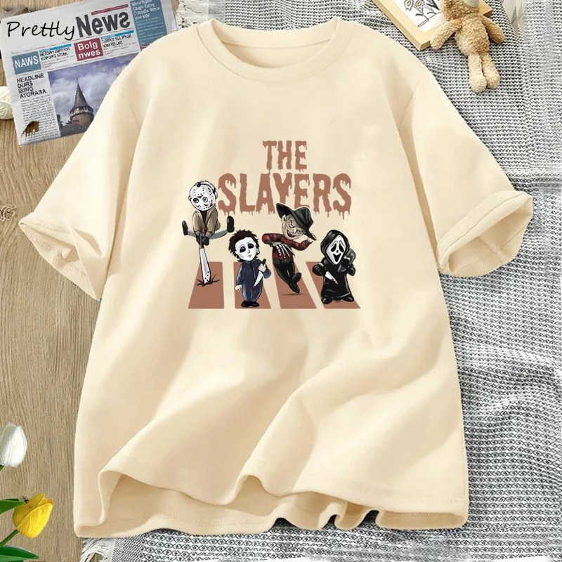 

The Slayers Horror Movie Characters T-shirts Women Men Cotton Horror Film Club Spooky T Shirt Oversize T-shirt Graphic T Shirts