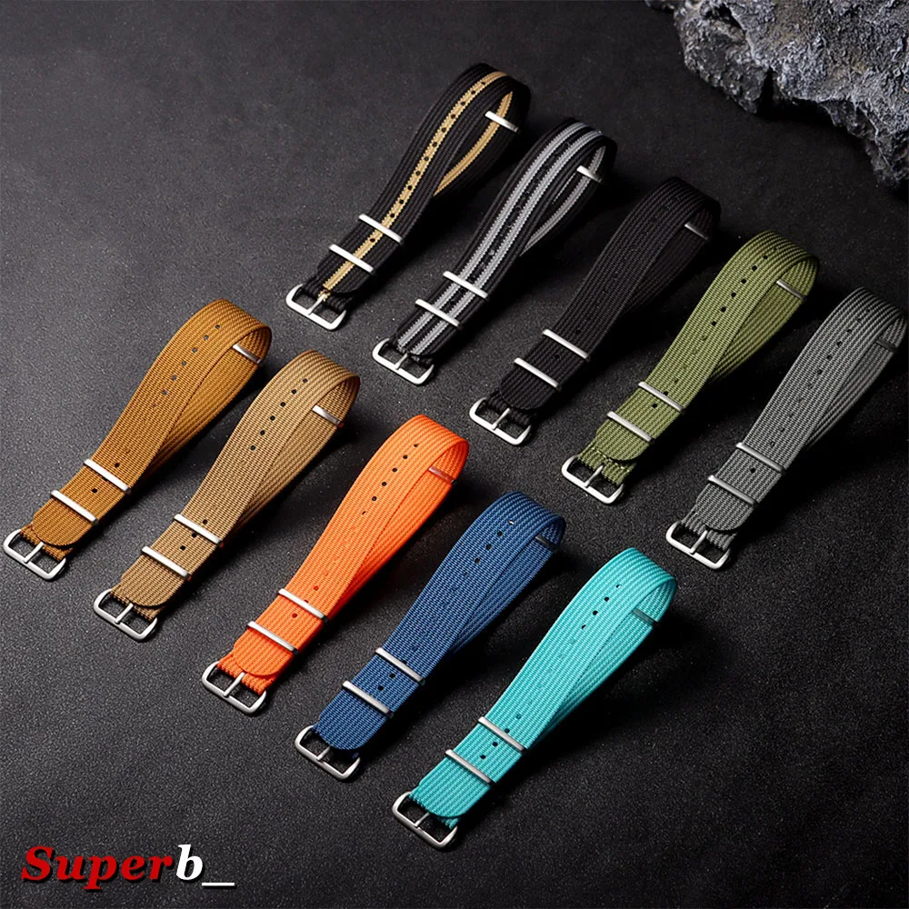 Army Green Ribbed Nylon Military Watch Strap - Versatile Watchband Accessory