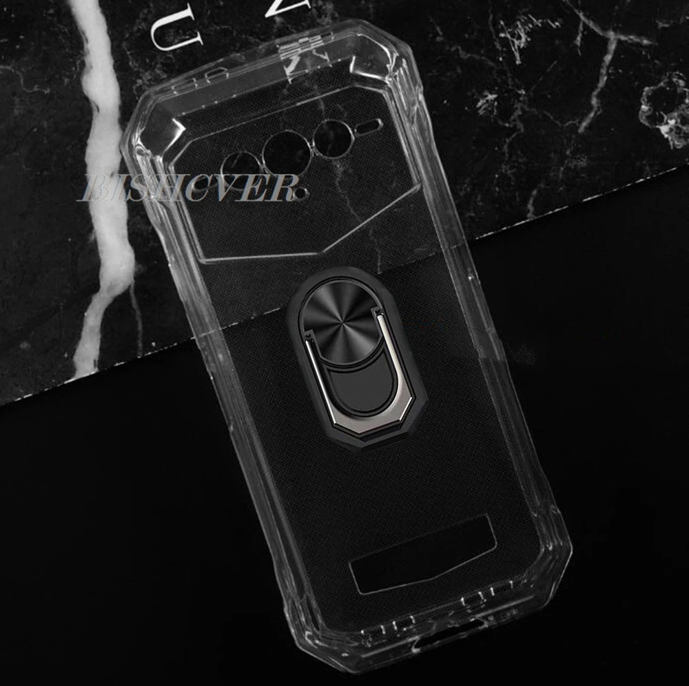 Rugged 6.58 Back Ring Holder Phone Case with TPU Soft Silicone Cover