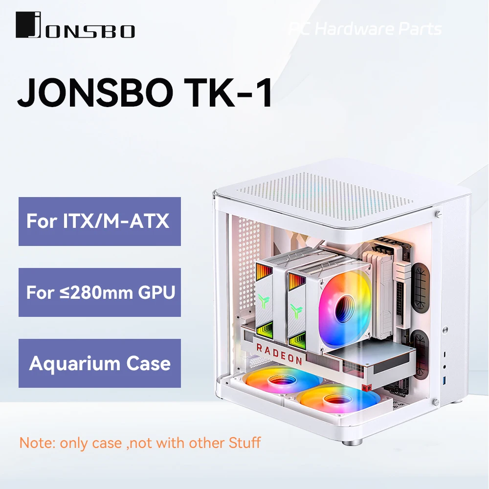 PC Case PC Chassis Computer Chassis Frame JONSBO TK-1 2.0 Ver M-ATX Aluminum Back Plug Water Cooling Motherboard PC Aquarium Case For Gaming