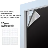 DIY Portable Travel Blackout Curtain Blind Window Thermal Insulated Kitchen Curtains Stick On Non-perforated Black Cloth 5