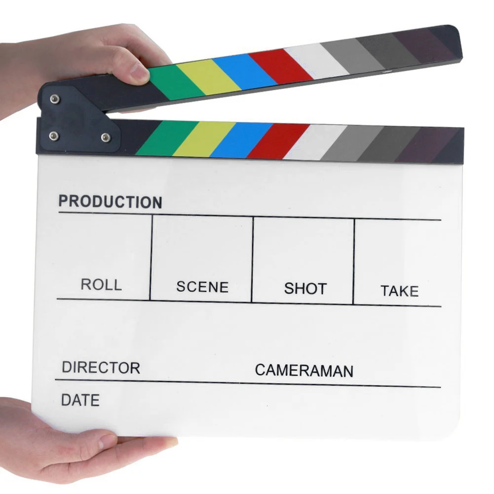 Film Clapper Board Director Video Scene Clapperboard Acrylic Dry Erase Movie Film Clapper