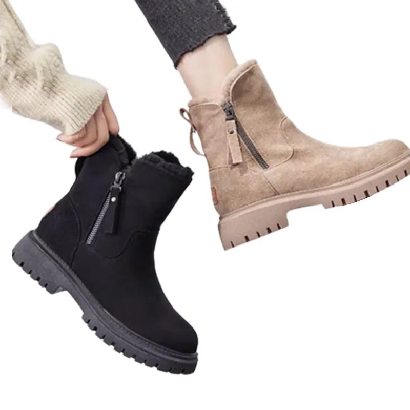 

Winter Shoes Women's Plush Boots Large Size Casual Fashion Mid-tube Comfortable Cotton Boots Warm Shoes Boots for Women