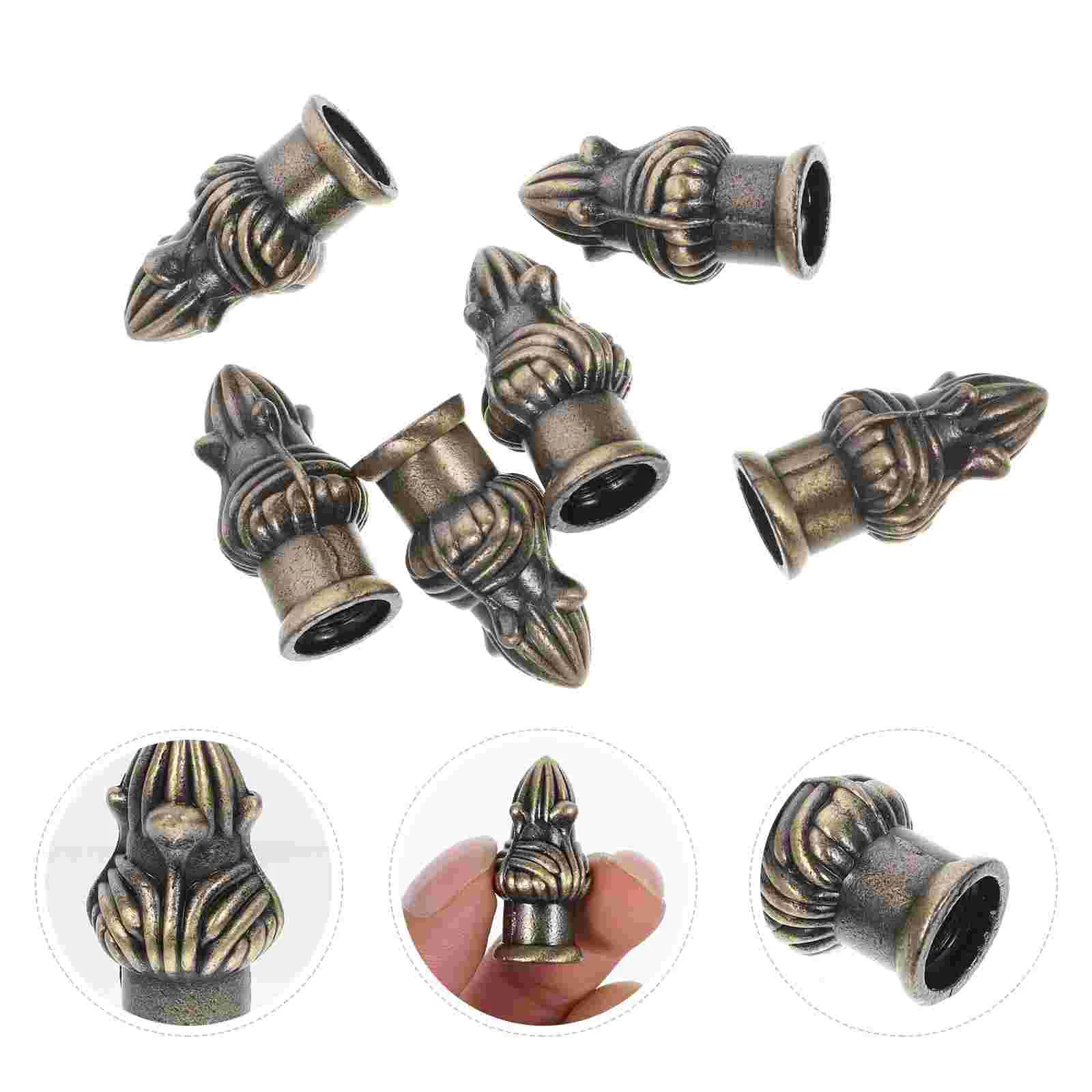 

6 Pcs Lighting Nut Metal Screws Lamp Shade Knob Finial Caps Lampshade Decor Desk Iron
