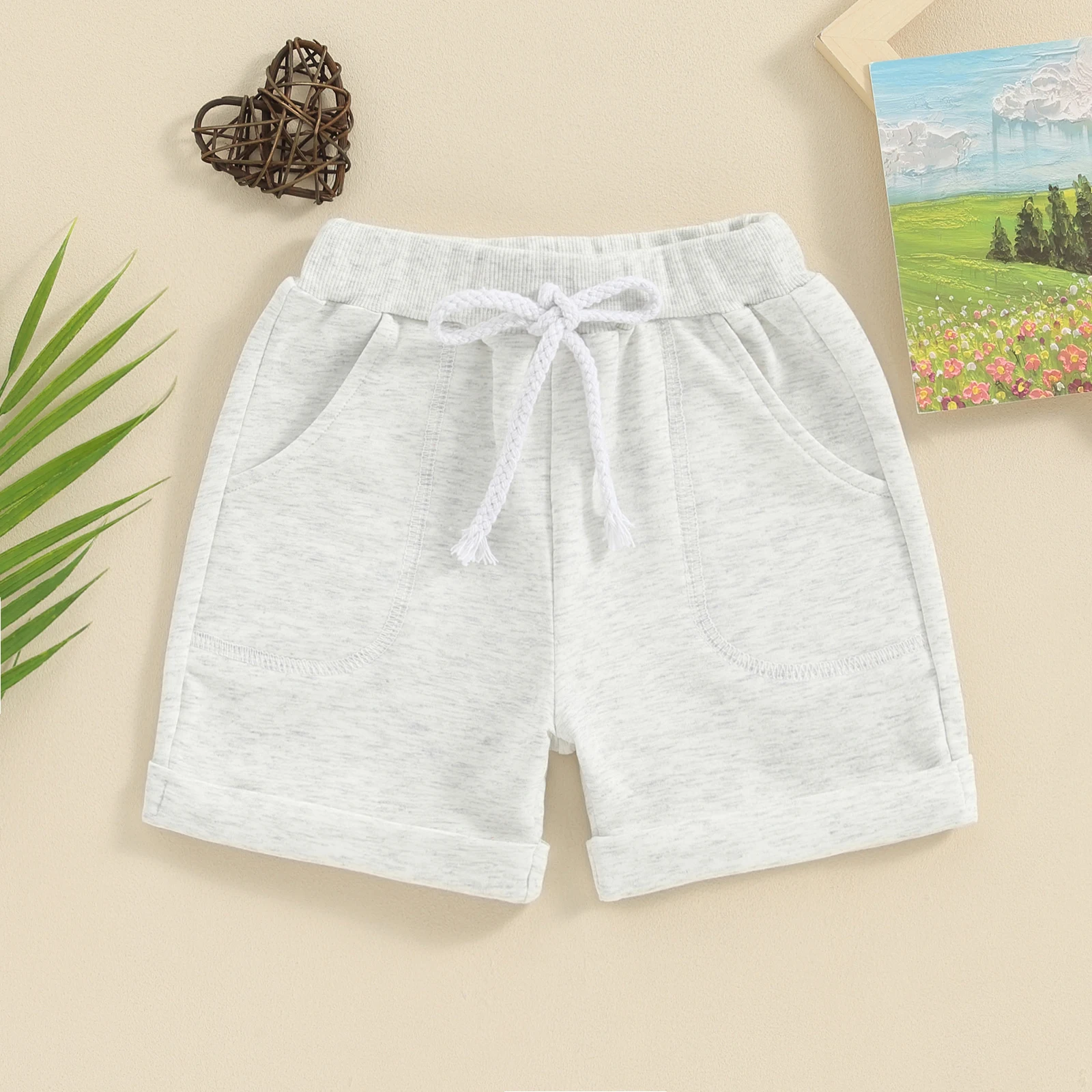 Toddler Newborn Baby Boy Shorts Solid Color Elastic Waist Shorts Casual 3 Pack Summer Clothes 0-3T