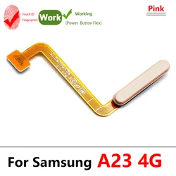 Home Button Fingerprint Sensor Flex with Power Key Flex Cable (A23 4G Pink)
