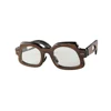 Artisanal Vintage Brown Buffalo Horn Sunglasses Handcrafted Bespoke Openwork Geometric Luxury Custom Designer Eyewear Frame