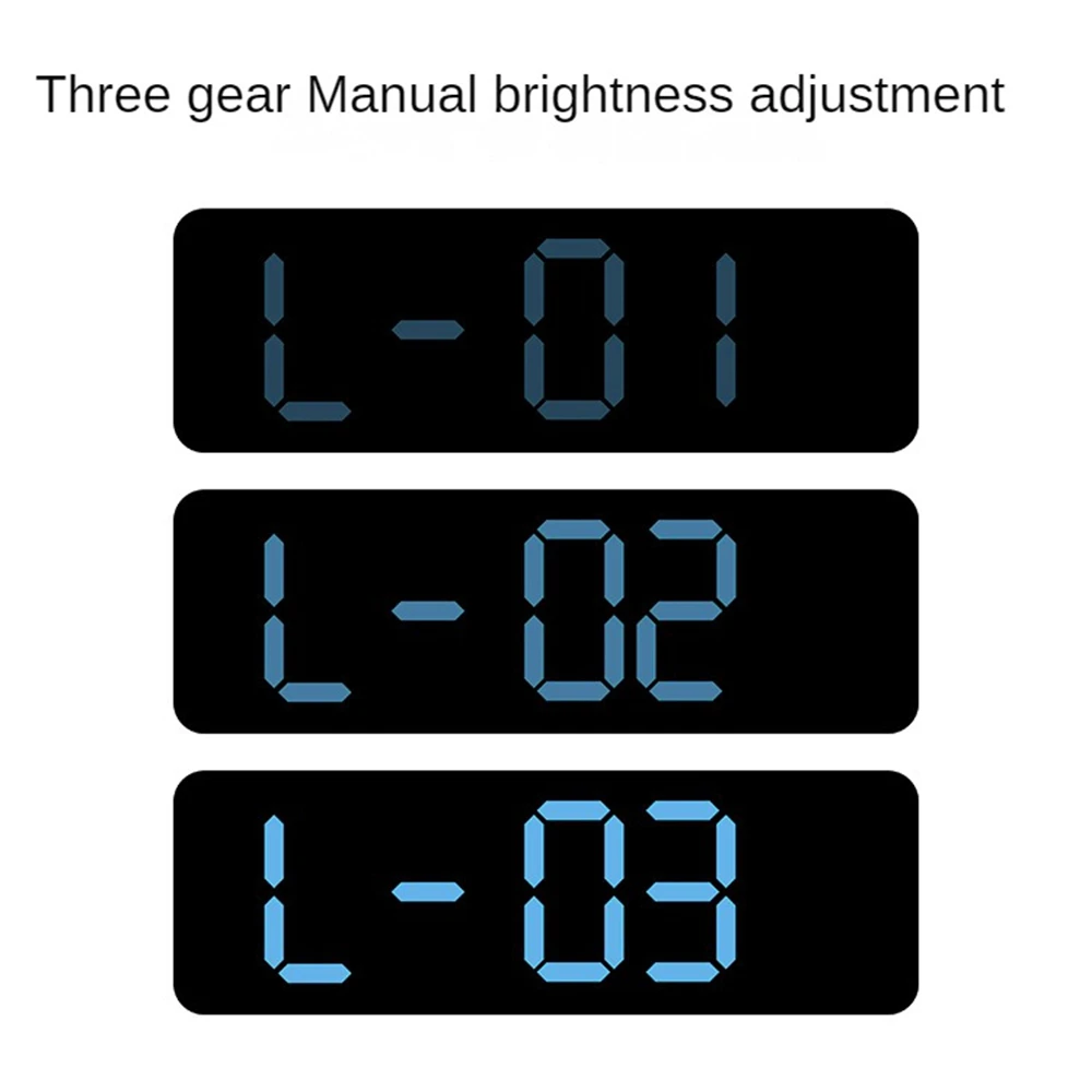 Digital Wall Clock Large Digital Wall Clock Temperature and Humidity Week Display Brightness Adjustable Electronic LED Table Alarm Clock 12/24H