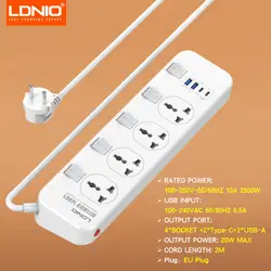 Enhanced Power Strip with Surge Protection and Multiple Charging Ports (EU)