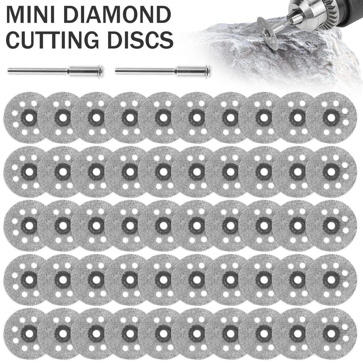 

Набор алмазных режущих мини-дисков 50 шт. со шатуном, 22 мм, 8 отверстий, прочные маленькие алмазные режущие диски, острые круглые алмазы