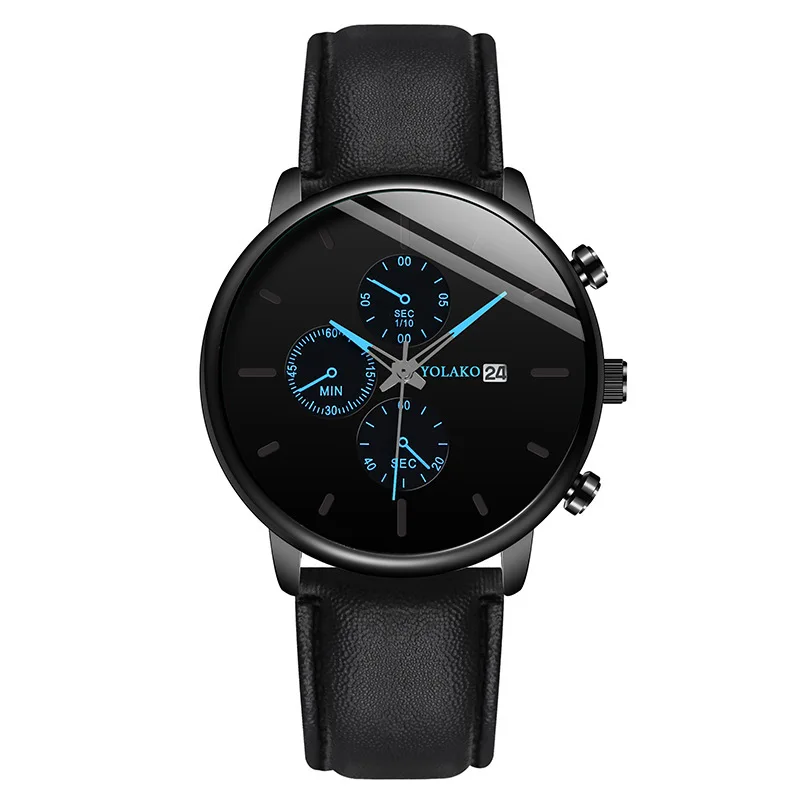 

High Quality Leather Belts Men Quartz Watch zegarek męski Fashion Casual Canlendar Wristwatch Montre Homme zegarek męski horloge