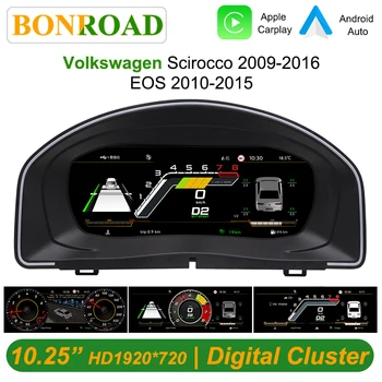 Panel de Instrumentos Digital LCD Bonroad de 10.25 Pulgadas para VW Scirocco 2009-2016, Volkswagen EOS 2010-2015, Panel de Instrumentos Virtual, Cabina de Mando 1