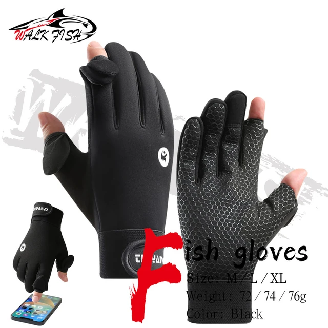 2 Finger Flip Fingerless Gloves Winter Fishing Glove Non-slip Waterproof  Warm Winter Gloves for Fishing Half-finger Gloves