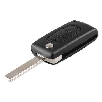 Chiave 3 pulsanti portachiavi con simbolo auto per peugeot - KEYYOU Shell portachiavi remoto per peugeot 407 407 307 308 607 Cover chiave 3 pulsanti