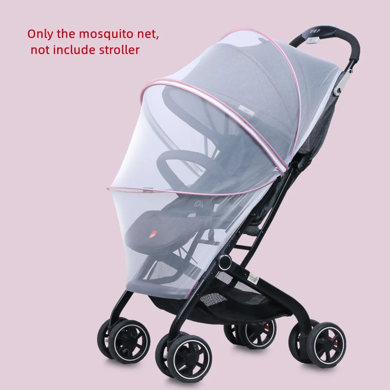 Zipper Type Baby Stroller Mosquito Net Pram Accessories Summer Breathable Insect Shield Mesh Carriage Full Cover Mosquito Net baby stroller accessories gadgets Baby Strollers