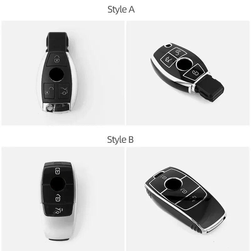 TPIC Soft TPU Car Key Case Cover Protector For Mercedes Benz E C G M R S Class W204 W212 W176 GLC CLA GLA AMG Car Accessories