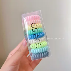 Spiral No - Crease Hair Tie Set - 9 Elastic Coil Scrunchies (4)
