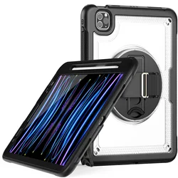 Rotating Shockproof Hard Cover Tablet Case for Pro 2024 2025 13inch (Clear)
