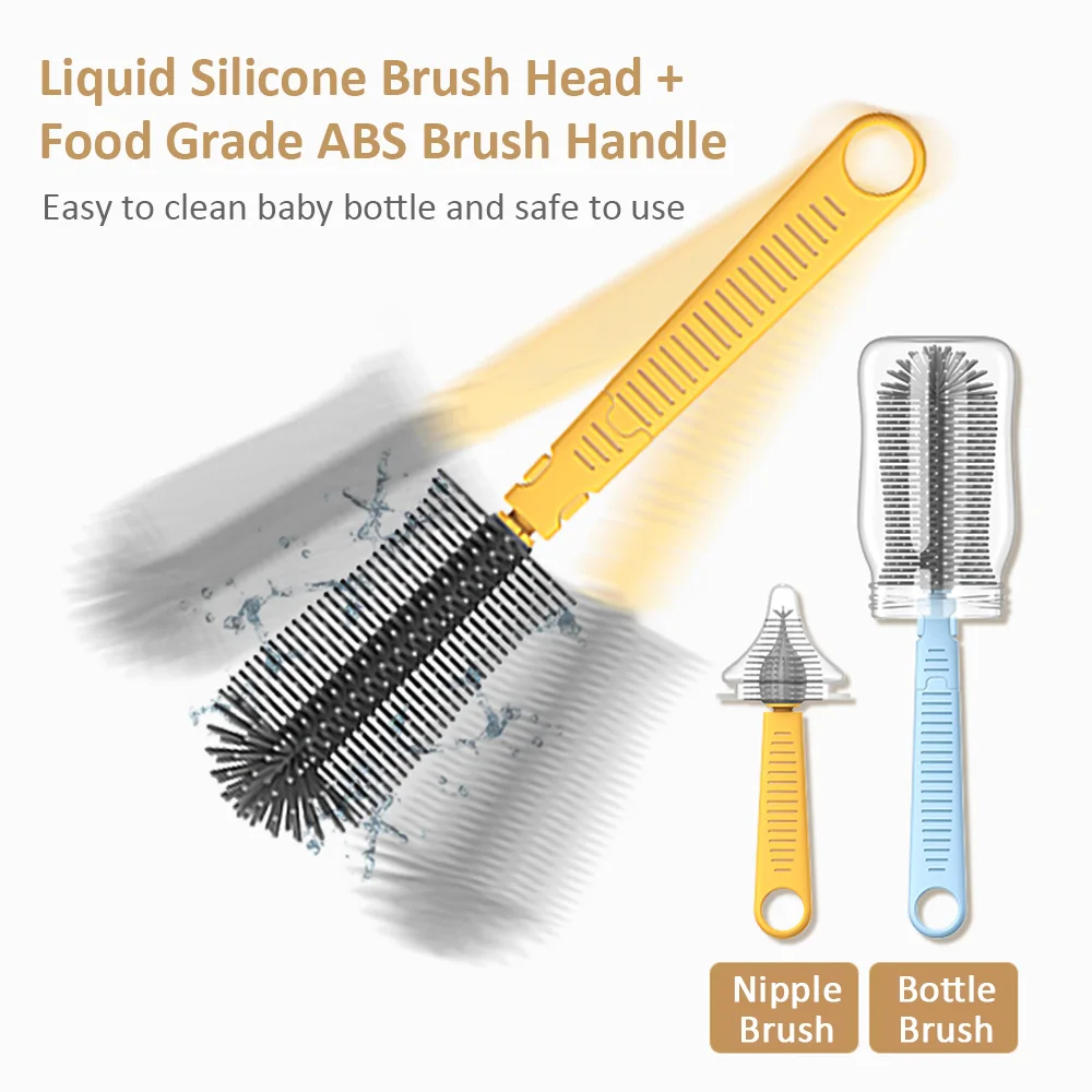 Portable Baby Bottle Brush Kit Travel Cleaning Set