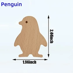 Rustic Wooden Cloud & Animal Cabinet and Drawer Knobs (Penguin)