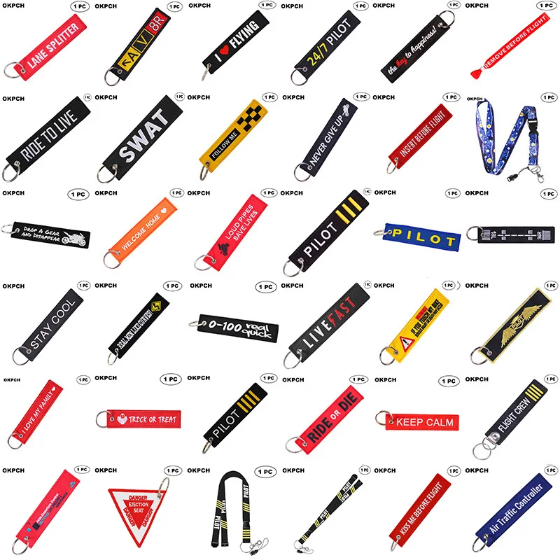 Key Chains 1 PC Novelty Launch Key Chain for Motorcycles and Cars Key Tag New Embroidery Fobs