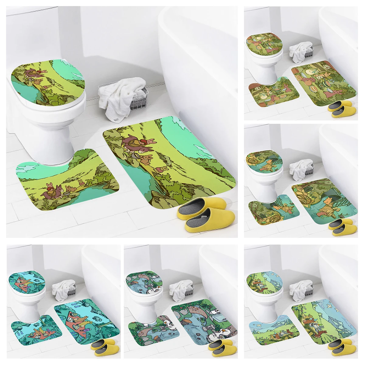 

home bathroom floor mats Colorful animals Bath Foot mat modern bathroom accessories rug Toilet mat Bathtub anti-slip carpet