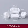 1set 1:75 1:100 1:150 Miniature Sofa Set Model ABS Unpainted Toys Indoor Architecture Building Layout for Diorama 5