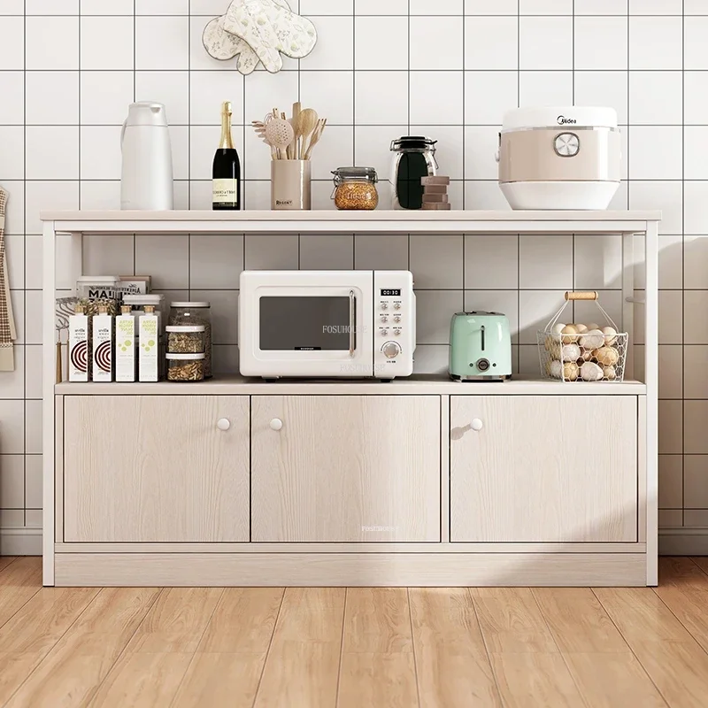 Simple Floor-to-ceiling Kitchen Cabinets Nordic Kitchen Furniture Home Modern Storage Cabinet with Door Wooden Multi-layer Rack