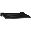 18 Inch Silhouette Slimline Folding Wall Mount Shower Bench Seat, Matte Black Seat with Matte Black Frame Waterproof and Durable 1
