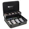 Password Cash Box with Money Tray and Key Lock Register Box Checkstand Cashier Case 4 Bill/5 Coin Slots Safety Coin Box Business 1