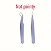 2pcs Stainless Steel Precision Tweezers, Color Scrapbook , Straight And Curved Head , Pink/Blue/Purple/White/Bla 5