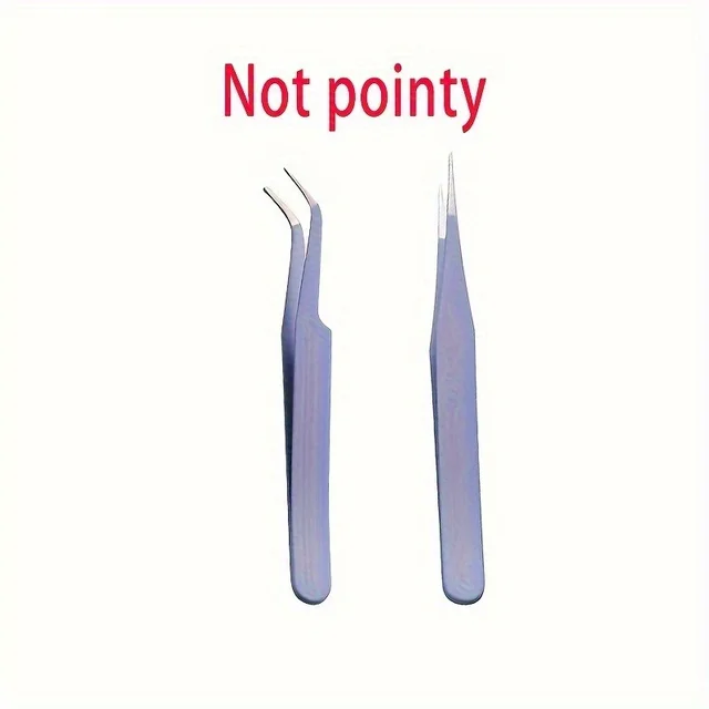 2pcs Stainless Steel Precision Tweezers, Color Scrapbook , Straight And Curved Head , Pink/Blue/Purple/White/Bla 5