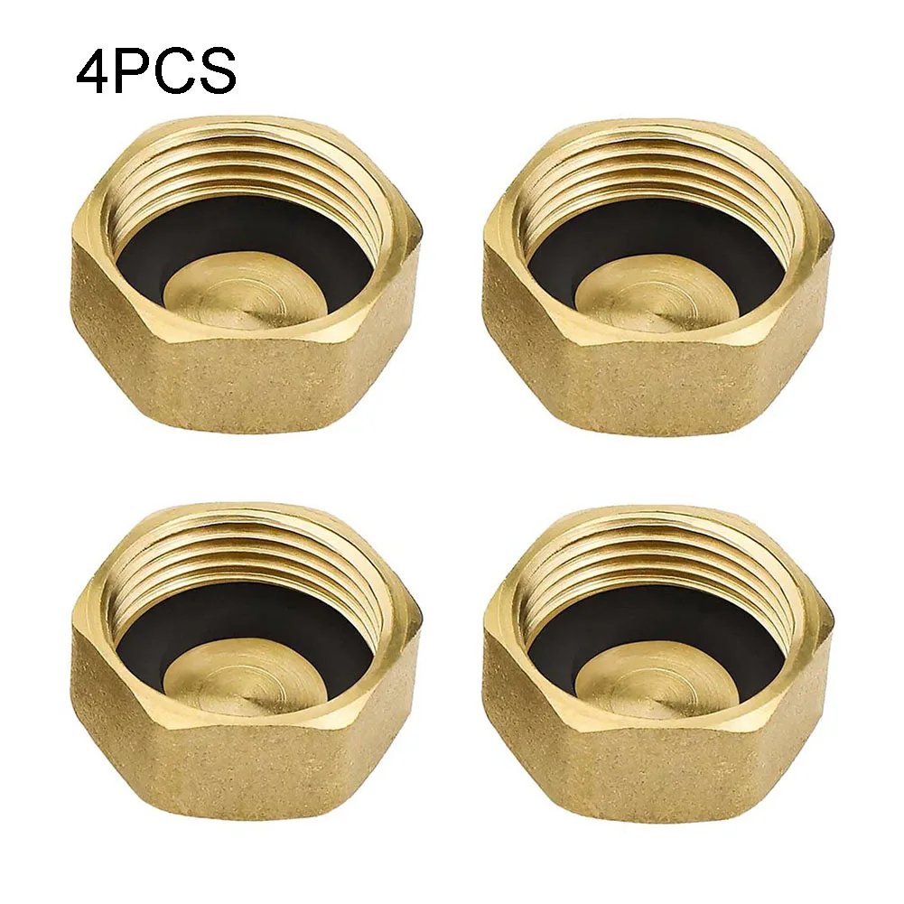 

4PCS Female Threaded Plug 3/4\" Washing Machine Radiator Valve + Washer For Replacing Connections Preventing Hose Leaks