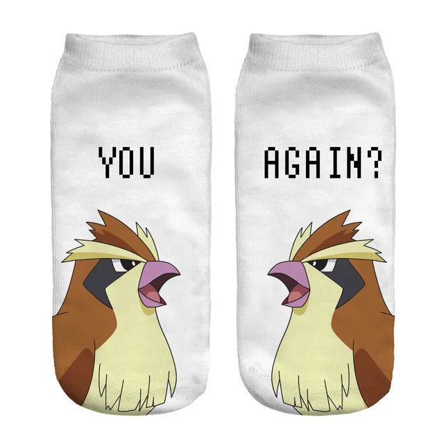Pokemon cartoon printed women's socks anime figure cute Pikachu Squirtle Bulbasaur socks kids socks girls direct sales 5