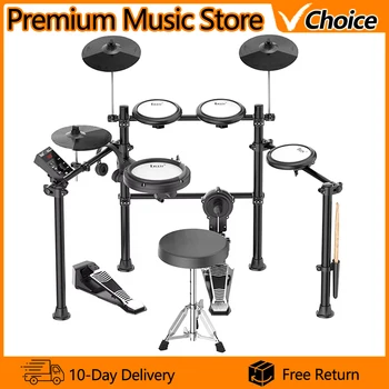 IRIN Electronic Drum Kit ND-16 Mesh Silicone 5 Drums 3 Cymbals with Drum Stool Headphones Installation Guide Instruction Manual