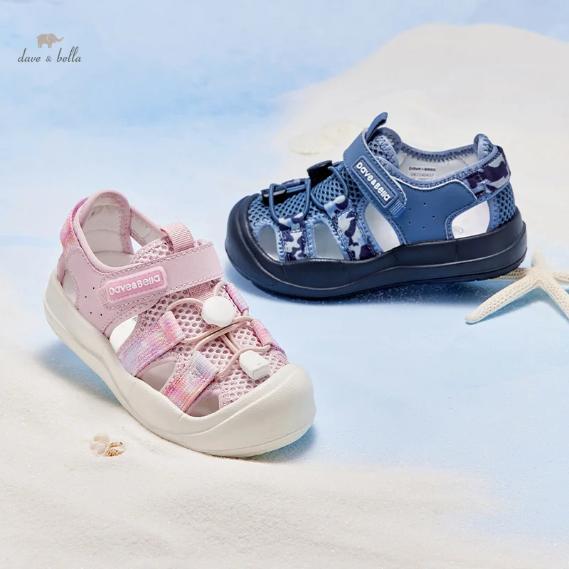 Dave Bella Children's Sports Sandals Mesh Breathable Hollow Head Boys Girls Casual Shoes Lightweight Kids Shoes DB2240437