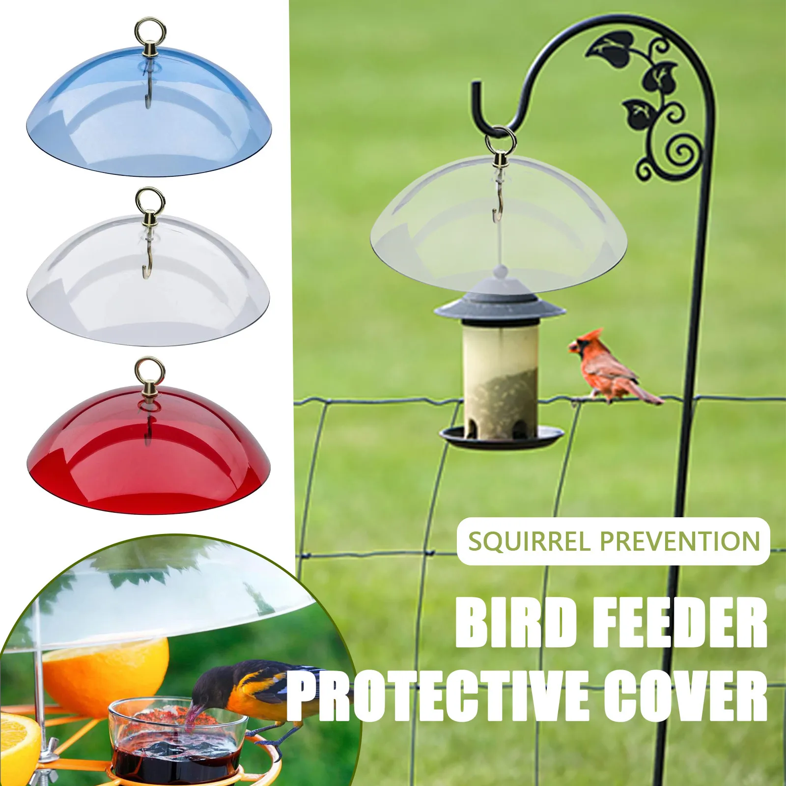 Bird Feeder Anti-Squirrel Bird Feeders Protective Cover, Dome Protective Dome, Rain Protective Cover For Hanging Bird Feeders 2