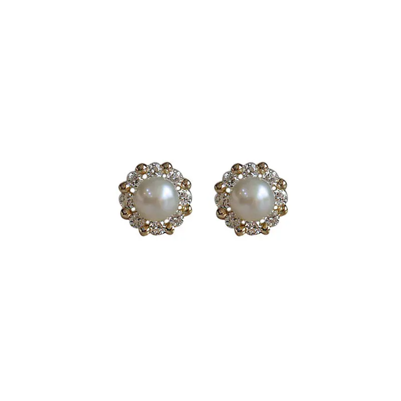 

12Pairslot Simple Pearl Small Earrings Vintage Stud Earrings for Women
