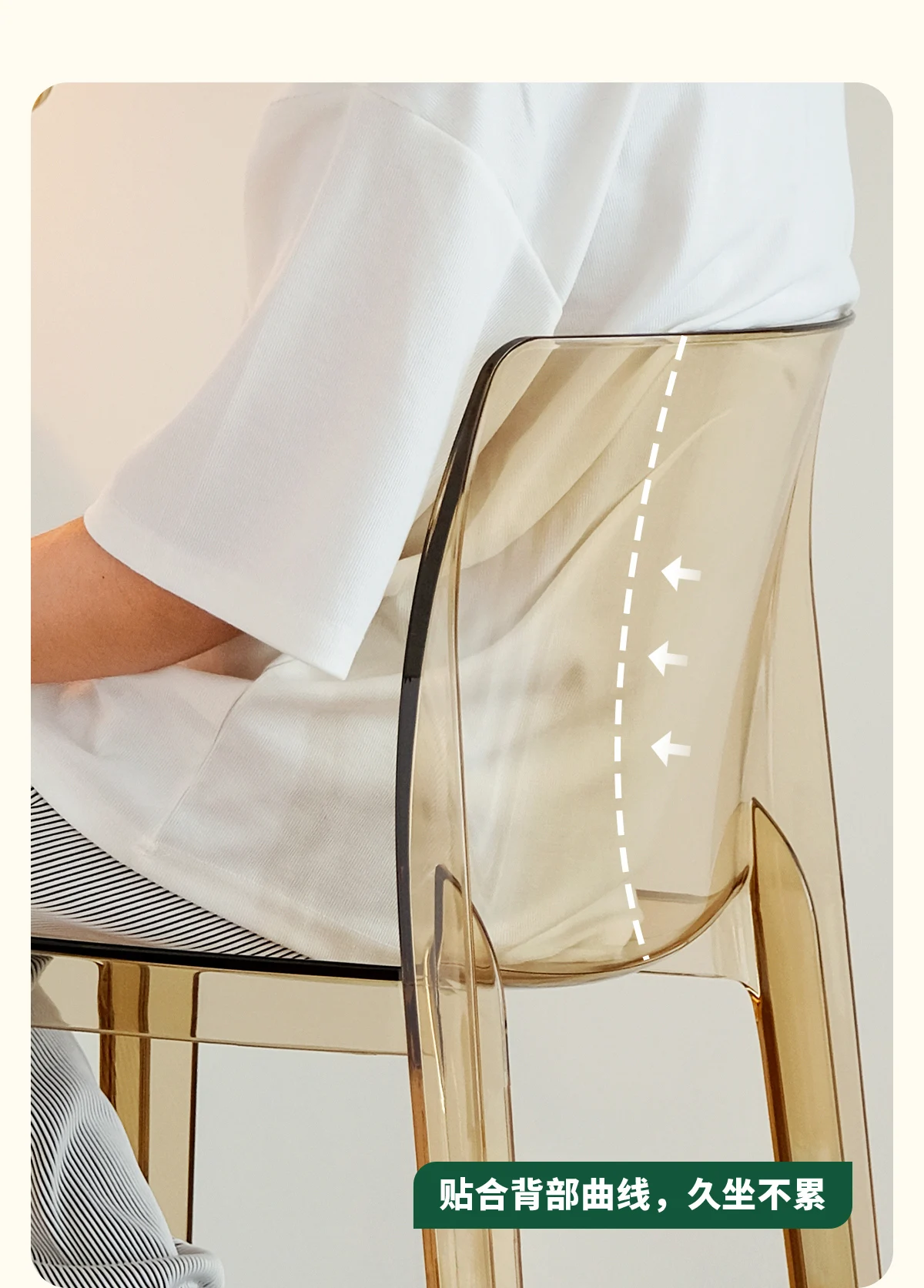 Scandinavian Style Transparent Acrylic Bar Stools Light Luxury Simple High Chair for Cafe Milk Tea Store Household