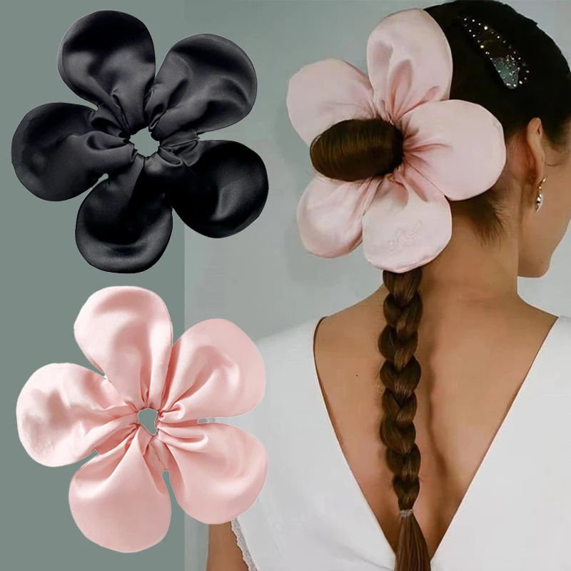 

Elegant Large Intestine Hair Ring Y2k Oversized Elastic Hair Rope Korean Big Flower Princess Scrunchies Headwear Ponytail Holder